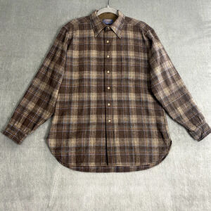 Pendleton Shirt Mens L Lodge Plaid Shirttail Ranchers Outdoors Camping Casual